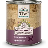 6 x 800 g | Wildes Land | Wildschwein mit Pastinake, Brombeeren, Wildkräutern und Distelöl Classic Adult | Nassfutter | Hund
