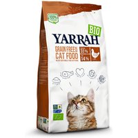6 x 800 g | Yarrah | Getreidefrei Huhn & Fisch (MSC) – auch für Kätzchen | Trockenfutter | Katze