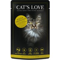 6 x 85 g | Cats Love | Kalb und Truthahn mit Katzenminze und Leinöl Classic Mix | Nassfutter | Katze
