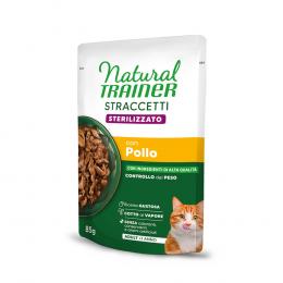 60 + 12 gratis! 72 x 85 g Natural Trainer Adult - Straccetti Sterilised Streifen in Soße mit Huhn