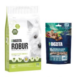 7,5 kg / 12 kg Bozita Robur + 2 x 70 g Meaty Bites mit Rentier & Ente gratis! - 7,5 kg Adult Small Breed Sensitive Lamm