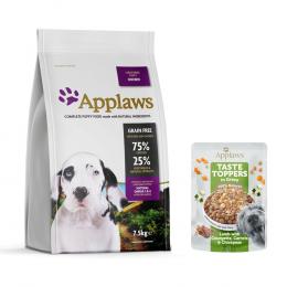 7,5 kg / 15 kg Applaws + 85 g Taste Topper in Soße mit Lamm gratis! - 7,5 kg Puppy Huhn Große Rassen