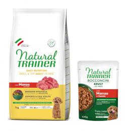 7 kg Natural Trainer Adult Small & Toy + 6 x 100 g passendes Nassfutter gratis! - 7 kg Rind + 6 x 100 g Rind