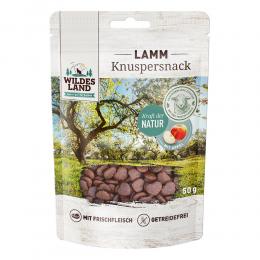 7 x 50 g | Wildes Land | Lamm mit Apfel Knuspersnack | Snack | Katze
