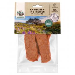 70 g | Wildes Land | Kaninchenfleisch in Streifen Fleischsnacks | Snack | Hund