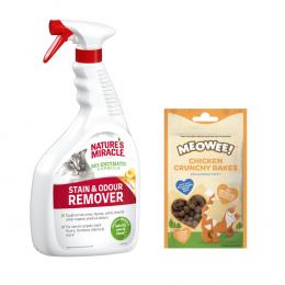709 / 946 ml Nature's Miracle + 40 g Meowee! Chicken Crunchy Bakes gratis! - Flecken- und Geruchsentferner 946 ml