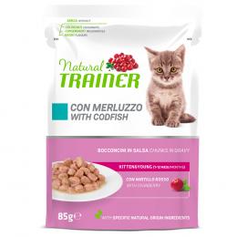 8 + 4 gratis! 12 x 85 g Natural Trainer - Kitten & Young Kabeljau