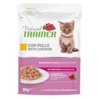 8 + 4 gratis! 12 x 85 g Natural Trainer - Kitten & Young mit Huhn