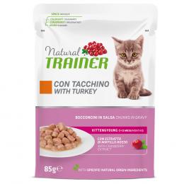 8 + 4 gratis! 12 x 85 g Natural Trainer - Kitten & Young Truthahn
