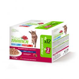 8 + 4 gratis! 12 x 85 g Natural Trainer - Mixpaket: Adult Thunfisch & Rind