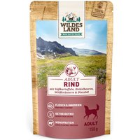 8 x 150 g | Wildes Land | Rind mit Süßkartoffeln, Heidelbeeren, Wildkräutern und Distelöl Classic Adult | Nassfutter | Hund