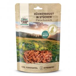 8 x 200 g | Wildes Land | Hühnerbrust in Stücken Fleischsnacks | Snack | Hund,Katze