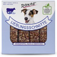 80 g | DOKAS | Lieblingsschnitte Süßkartoffel, Papaya, Rinderleber | Snack | Hund