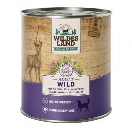 800 g | Wildes Land | Wild mit Kürbis, Preiselbeeren, Wildkräutern und Distelöl Classic Adult | Nassfutter | Hund