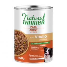 9 + 3 gratis! 12 x 415 g / 400 g Natural Trainer - Pate Medium & Maxi Adult Kalbfleisch 12 x 400 g