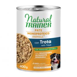 9 + 3 gratis! 12 x 415 g / 400 g Natural Trainer - Pate Monoproteico Medium & Maxi Adult Forelle & Vollkorngetreide 12 x 400 g