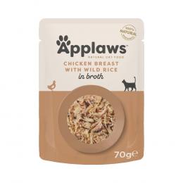 9 + 3 gratis! 12 x 70 g Applaws Pouch - Huhn mit Wildreis in Brühe