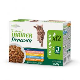9 + 3 gratis! 12 x 85 g Natural Trainer Streifen in Soße - Mixpaket (Huhn, Lachs, Thunfisch, Truthahn)