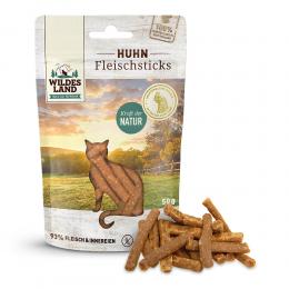 9 x 50 g | Wildes Land | Huhn Fleischsticks | Snack | Katze