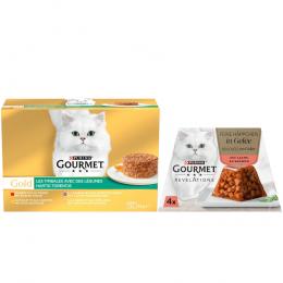 96 x 85 g Jumbopack Gourmet Gold + 4 x 57 g Revelations Fine Cuts gratis! - Raffiniertes Ragout: Rind, Huhn, Lamm, Truthahn mit Gemüse