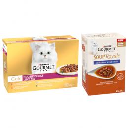 96 x 85 g Jumbopack Gourmet Gold + 48 x 45 g Soup Royale Fischauswahl gratis! - Duo Delice: Luxus-Mix