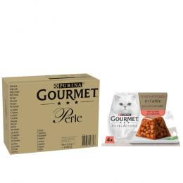 96 x 85 g Jumbopack Gourmet Perle + 4 x 57 g Revelations Fine Cuts gratis! - Ente, Lamm, Huhn, Truthahn in Sauce