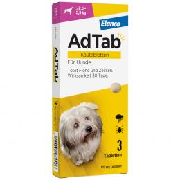 AdTab Kautabletten für kleine Hunde, von 2,5 bis 5,5 kg - Sparpaket: 2 x 3 Tabletten