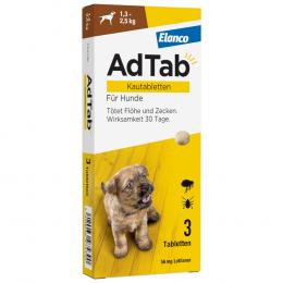 AdTab Kautabletten für sehr kleine Hunde, von 1,3 bis 2,5 kg - 3 Tabletten