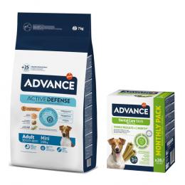 Advance Trockenfutter + passender Snack gratis! - 7 kg Mini Adult + 360 g Dental Care Stick Mini