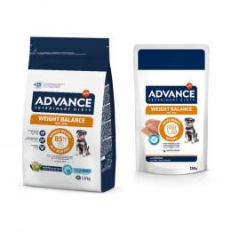 Advance Veterinary Diets Mini + 8 x 150 g passendes Nassfutter zum Sonderpreis! - 1,5 kg Weight Balance