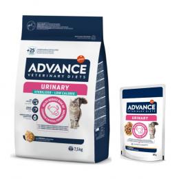 Advance Veterinary Diets Trockenfutter + 12 x 85 g Urinary Nassfutter zum Sonderpreis! - 7,5 kg Urinary Sterilized Low Calorie