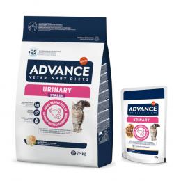 Advance Veterinary Diets Trockenfutter + 12 x 85 g Urinary Nassfutter zum Sonderpreis! - 7,5 kg Urinary Stress
