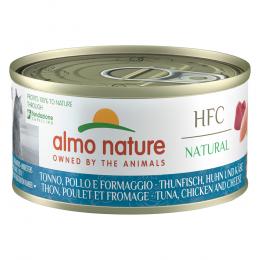Almo Nature 6 x 70 g - HFC Natural Thunfisch, Huhn & Käse