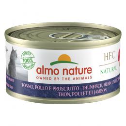 Almo Nature HFC Natural 6 x 70 g -  Thunfisch, Huhn und Schinken