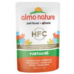 Almo Nature HFC Natural Pouch 6 x 55 g  - Mixpaket Huhn (3 Sorten)