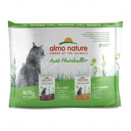 Almo Nature Holistic Anti Hairball Multipack mit Rind&Huhn 6x70g