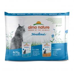 Almo Nature Holistic Sterilised Multipack mit Kabeljau&Huhn 6x70g