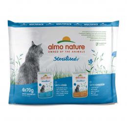 Almo Nature Holistic Sterilised Multipack mit KabeljauundHuhn 6x70g