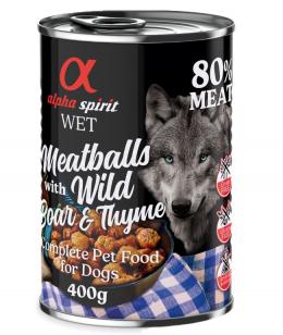 alpha spirit Dog Meatballs 6 x 400 g - Wildschwein & Thymian