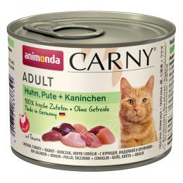 animonda Carny Adult 6 x 200 g - Huhn, Pute & Kaninchen