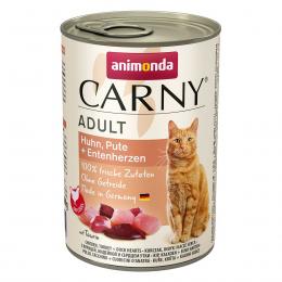 animonda Carny Adult Huhn, Pute und Entenherz 24x400g