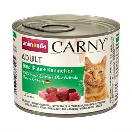 animonda Carny Adult Rind, Pute und Kaninchen 24x200g