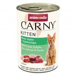 animonda Carny Kitten Rind, Huhn + Kaninchen 24x400g