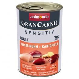 animonda GranCarno Adult Sensitive 24 x 400 g - Reines Huhn & Kartoffeln