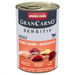 animonda GranCarno Adult Sensitive 6 x 400 g - Reines Huhn & Kartoffeln