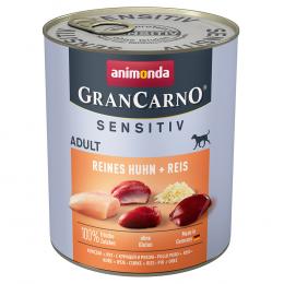 animonda GranCarno Adult Sensitive 6 x 800 g - Reines Huhn & Reis