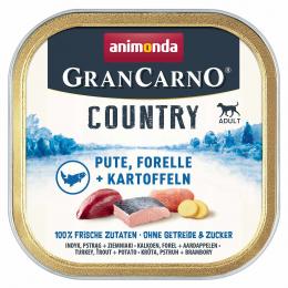 animonda GranCarno Country Pute, Forelle + Kartoffel 22x150g