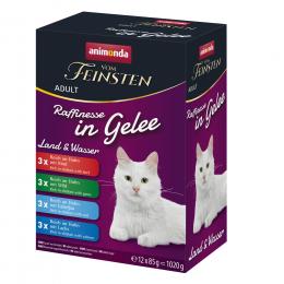 animonda vom Feinsten Adult Raffinesse in Gelee 12 x 85 g - Mixpaket Varietäten aus Land und Wasser (4 Sorten)