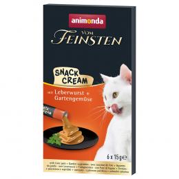 animonda Vom Feinsten Adult Snack-Cream - Sparpaket 24 x 15 g mit Leberwurst + Gartengemüse