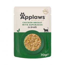 Applaws Cat Natural in Brühe 12 x 70 g - Hühnerbrust mit Spargel